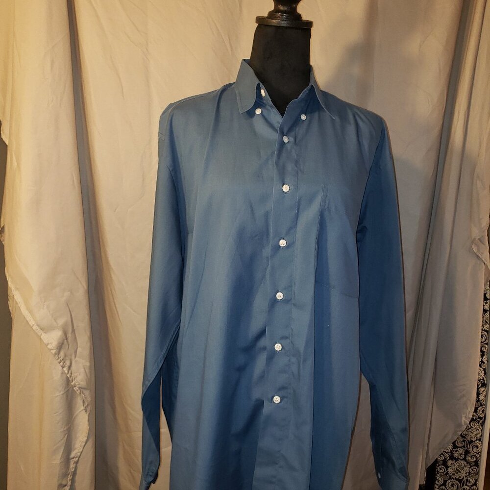 SUMATTO Men's Blue Dress Shirt Size 15.5